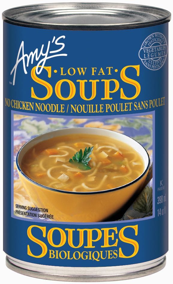 AMY'S Épicerie Soupe aux nouilles et poulet sans poulet 398ml