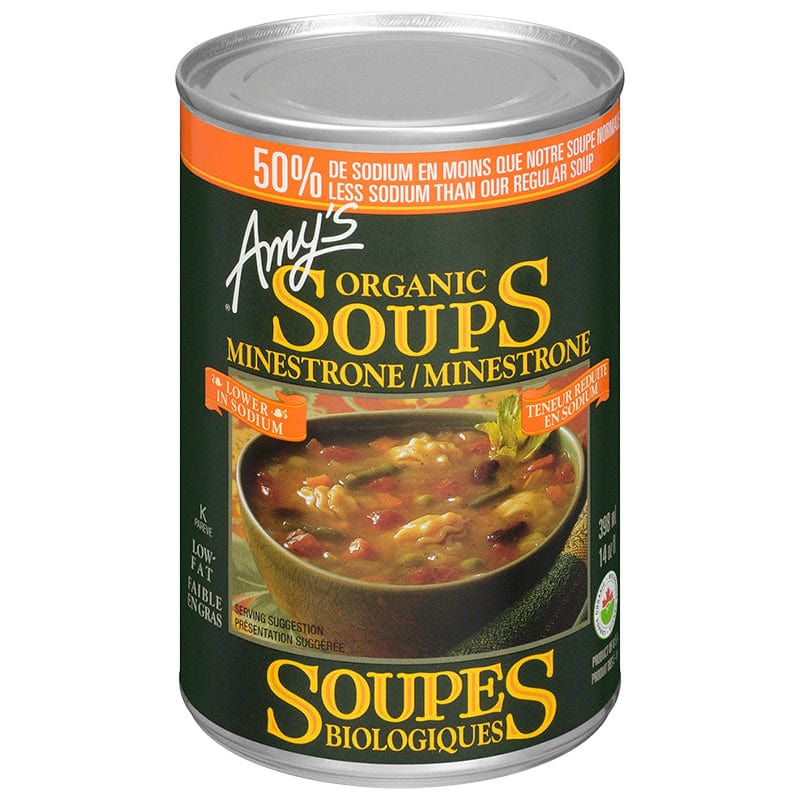 AMY'S Épicerie Soupe minestrone teneur réduite sodium bio 398ml