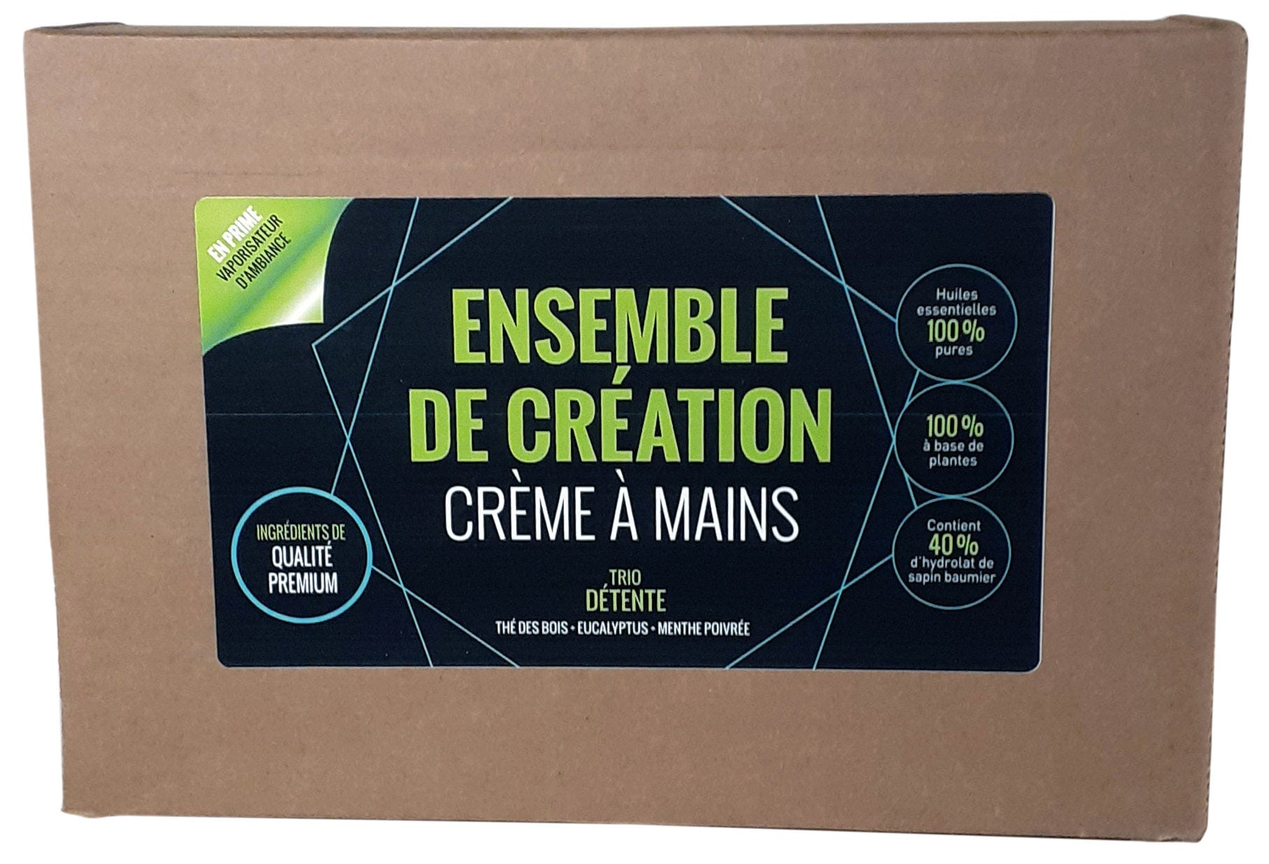 ARBRESSENCE Soins & beauté Ensemble création crème à mains détente thé des bois / eucalyptus / menthe poivrée ( 1x base crème neutre, 3x pot vide, 1x parfum ambiance sapin baumier, 1x huile essentielle chaque sorte) kit