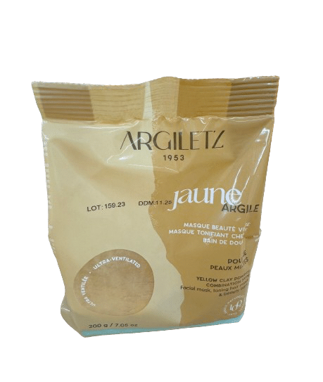 ARGILETZ Soins & beauté Argile jaune ultra-ventilée (peau mixte) 200g
DATE DE PÉREMPTION : 30 NOVEMBRE 2025