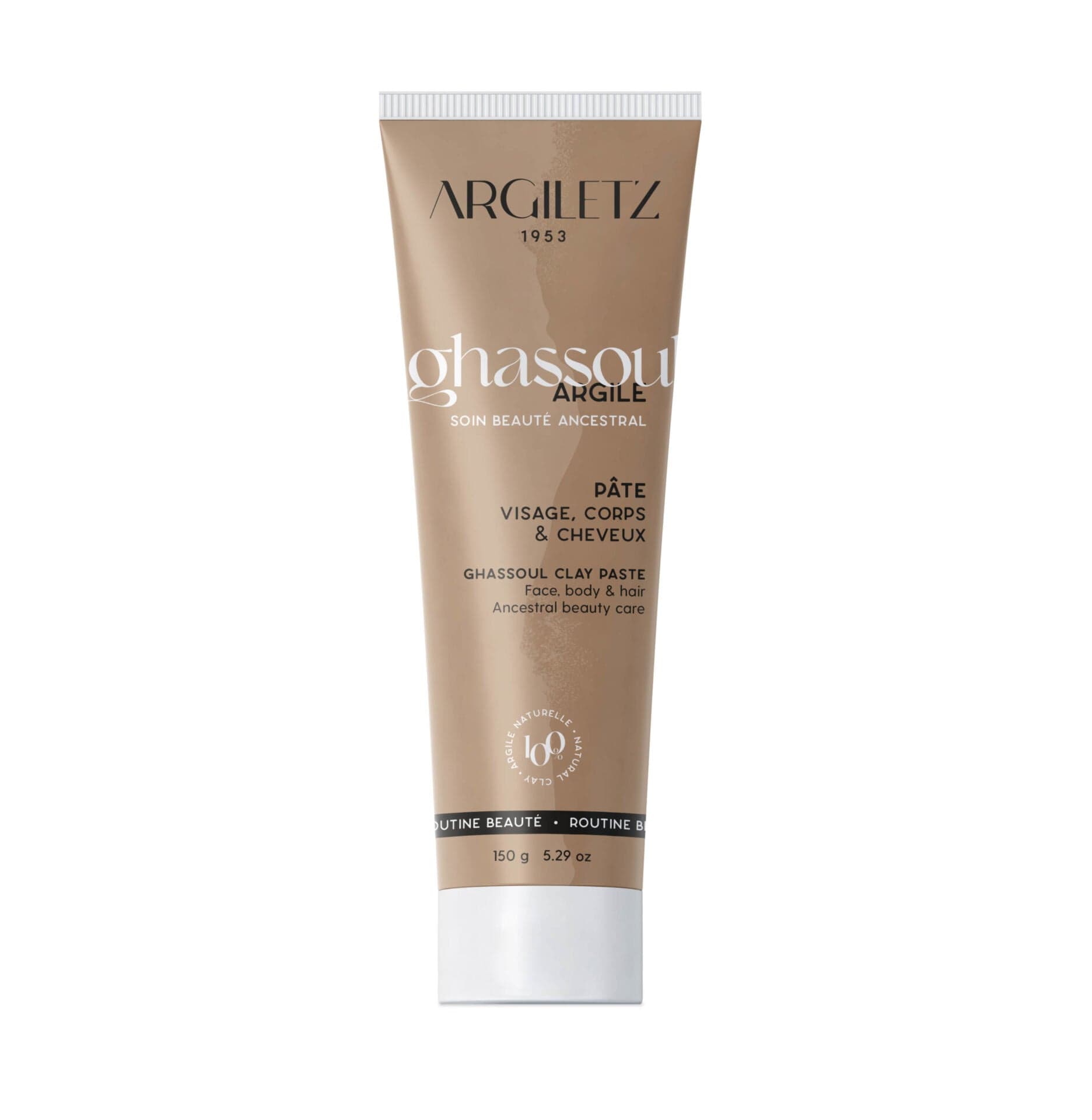 ARGILETZ Soins & beauté Masque ghassoul (visage, corps, cheveux) 150g
DATE DE PÉREMPTION : 31 OCTOBRE 2026