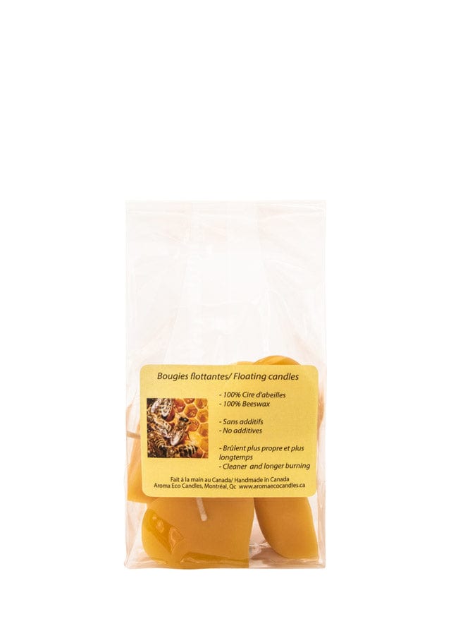 AROMA ECO CANDLE Santé & beauté Chandelle cire d'abeille 100% pure cœur flottant (6un)