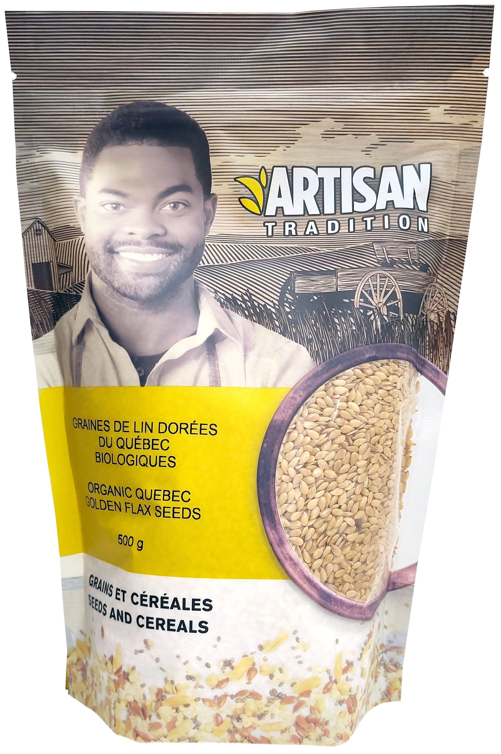 ARTISAN Épicerie Graines de lin dorées bio du Québec 500g