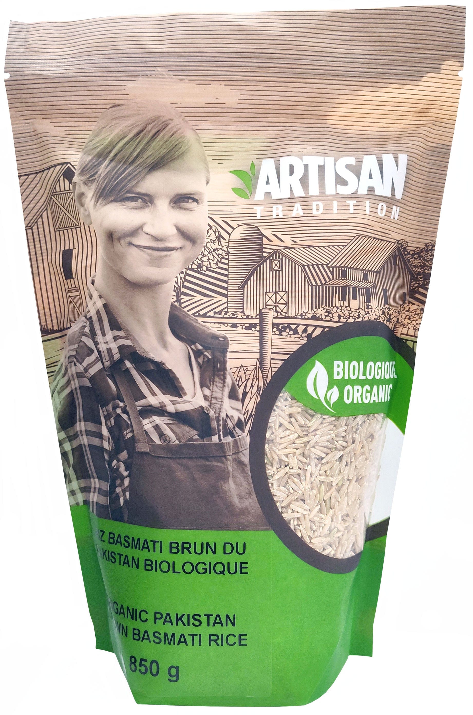ARTISAN Épicerie Riz basmati brun du Pakistan bio 850g