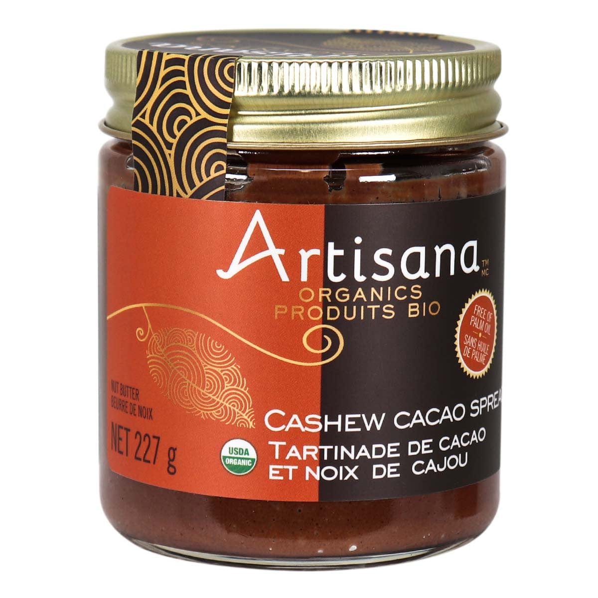 ARTISANA Épicerie Tartinade de cacao et noix de cajou bio 227g