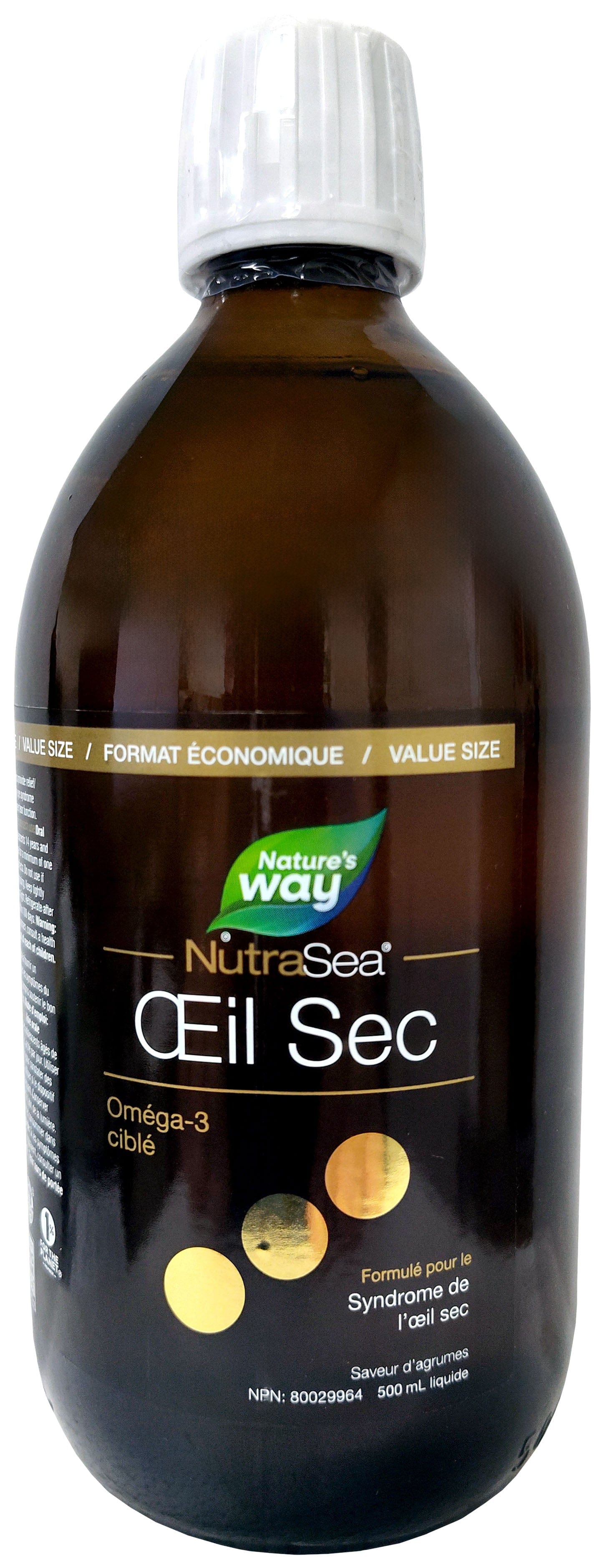 ASCENTA Suppléments NutraSea Œil sec (saveur agrumes)  500ml