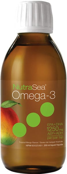 ASCENTA Suppléments NutraSea Omega 3 EPA+DHA 1 250mg (saveur de mangue) 200ml