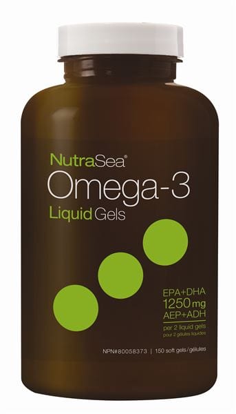ASCENTA Suppléments NutraSea Omega 3 EPA+DHA 1 250mg (saveur menthe fraîche) 150gel
