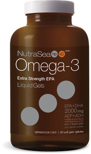 ASCENTA Suppléments NutraSea Omega 3 EPA+DHA 2 000mg  (saveur menthe fraîche) 60gel
