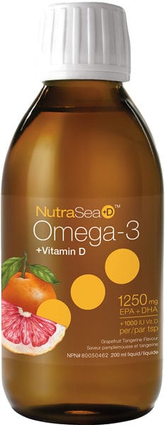 ASCENTA Suppléments NutraSea Omega 3 EPA + vitamine D (saveur pamplemousses / tangerines) 200ml