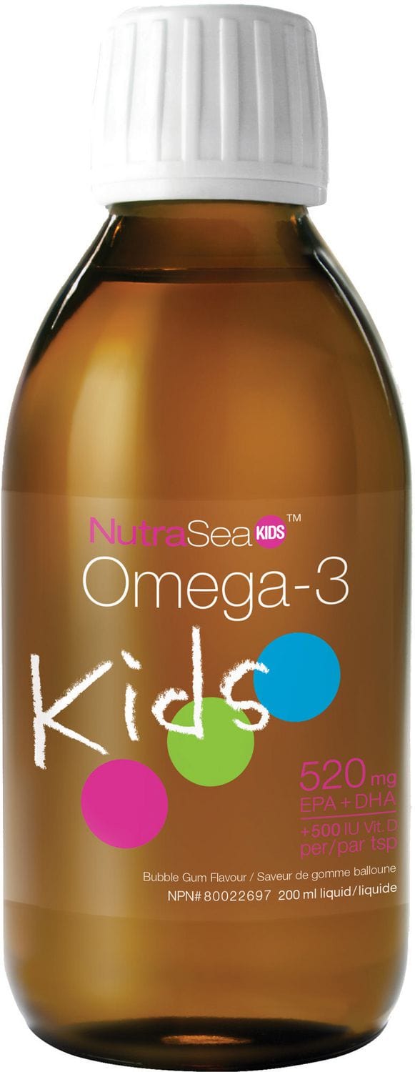 ASCENTA Suppléments NutraSea Omega 3 Kids+vitamine D  (saveur gomme balloune) 200ml