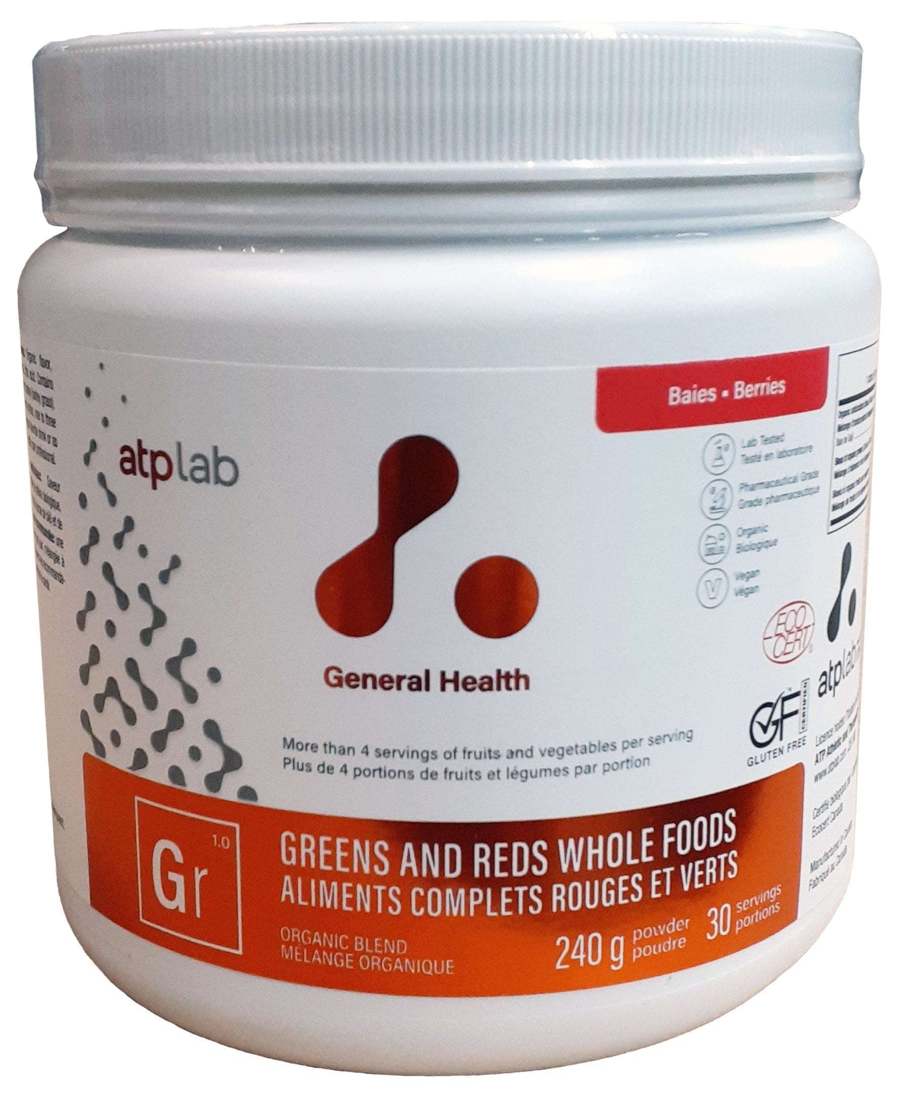 ATP (ATHLETIC THERAPEUTIC PHARMA) Suppléments Aliments complets rouges et verts bio (baies) 240g