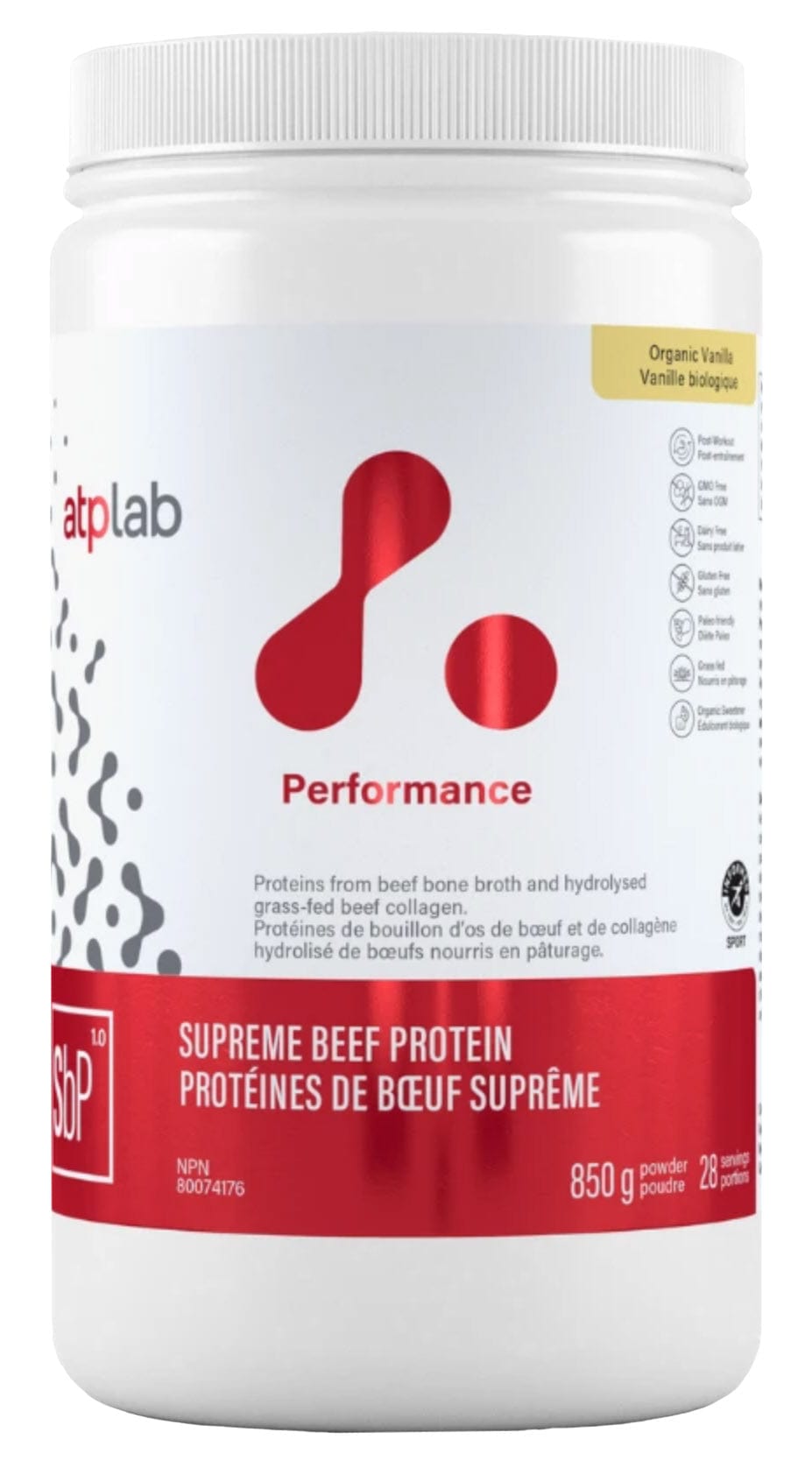 ATP (ATHLETIC THERAPEUTIC PHARMA) Suppléments Protéines de bœuf suprême bio (vanille) 850g