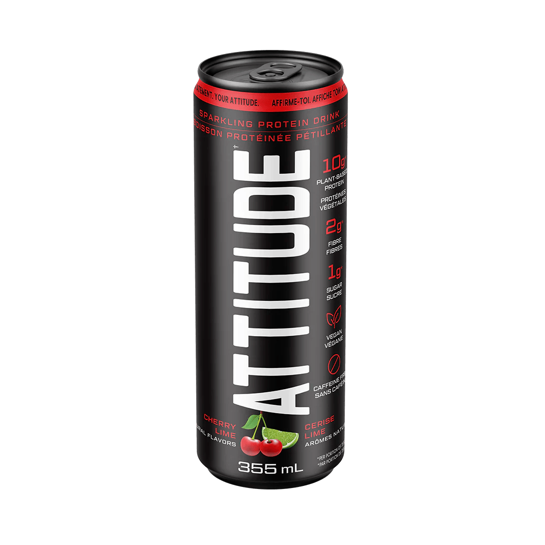 ATTITUDE NUTRITION Nutrition Sportive Boisson protéinée pétillante (cerise/lime) 355ml