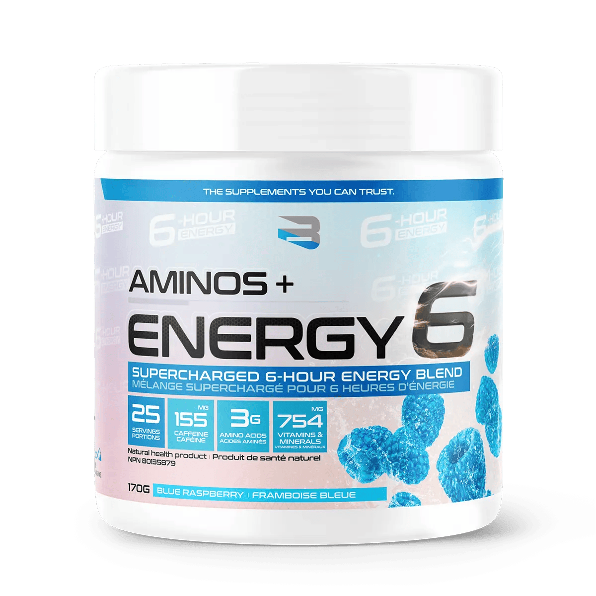 BELIEVE SUPPLEMENTS Suppléments Aminos + energy (framboise bleue) 170g