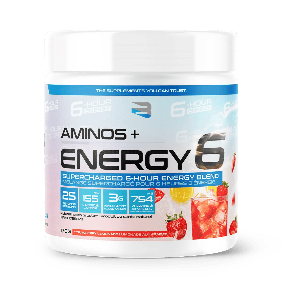 BELIEVE SUPPLEMENTS Suppléments Aminos + energy (limonade aux fraises) 170g