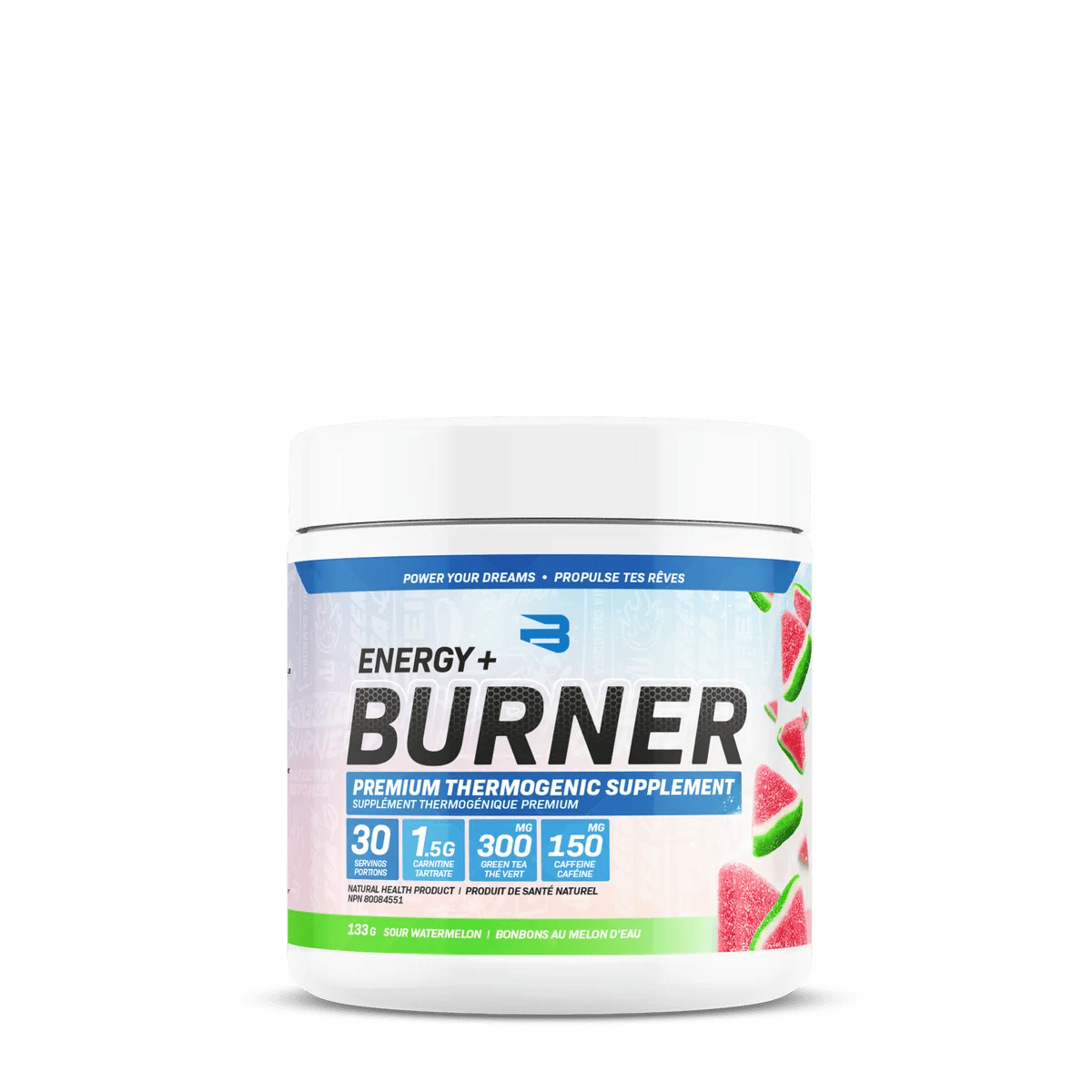 BELIEVE SUPPLEMENTS Suppléments Energy + burner (bonbons au melon d'eau) 133g