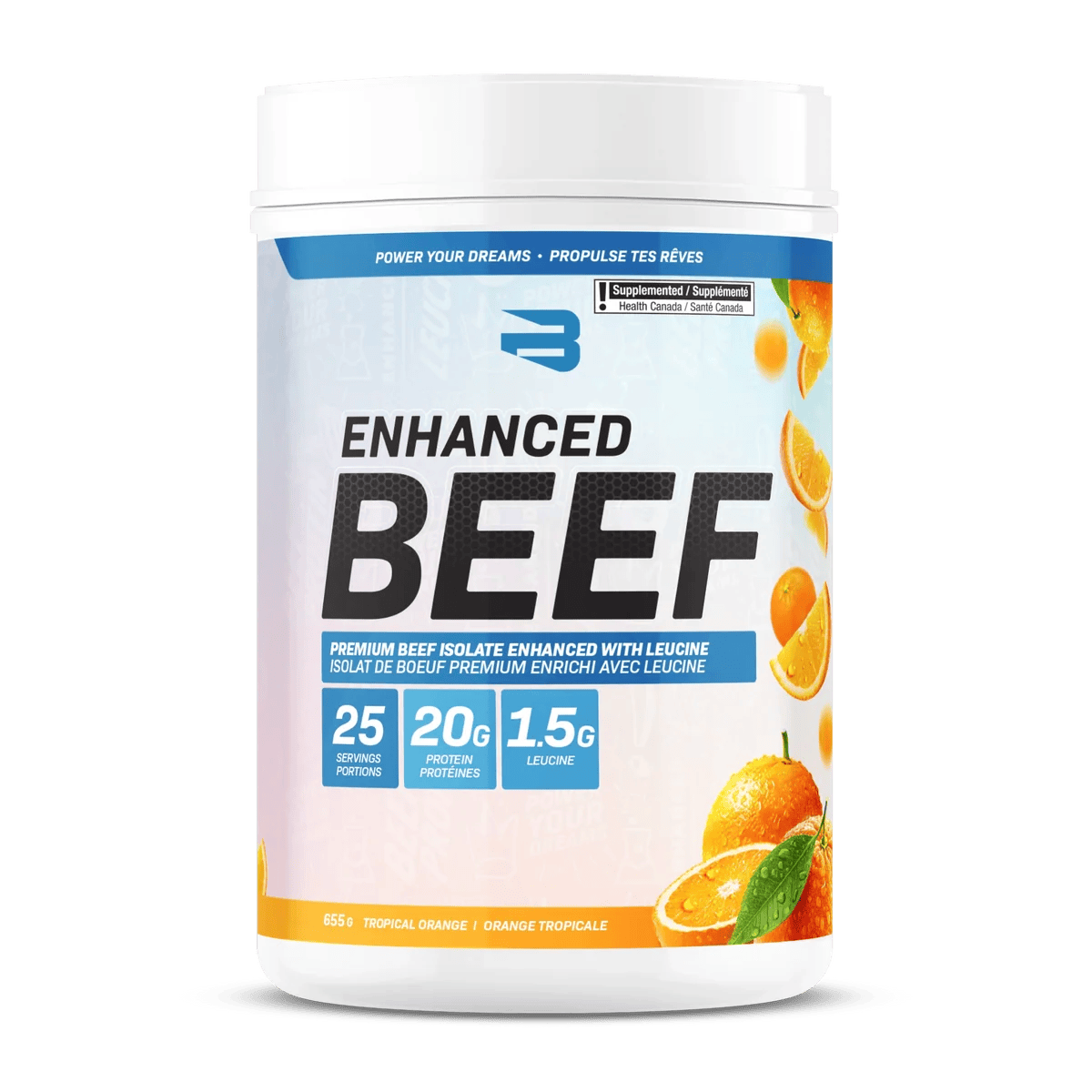 BELIEVE SUPPLEMENTS Suppléments Enhanced BEEF (orange tropicale) 655g