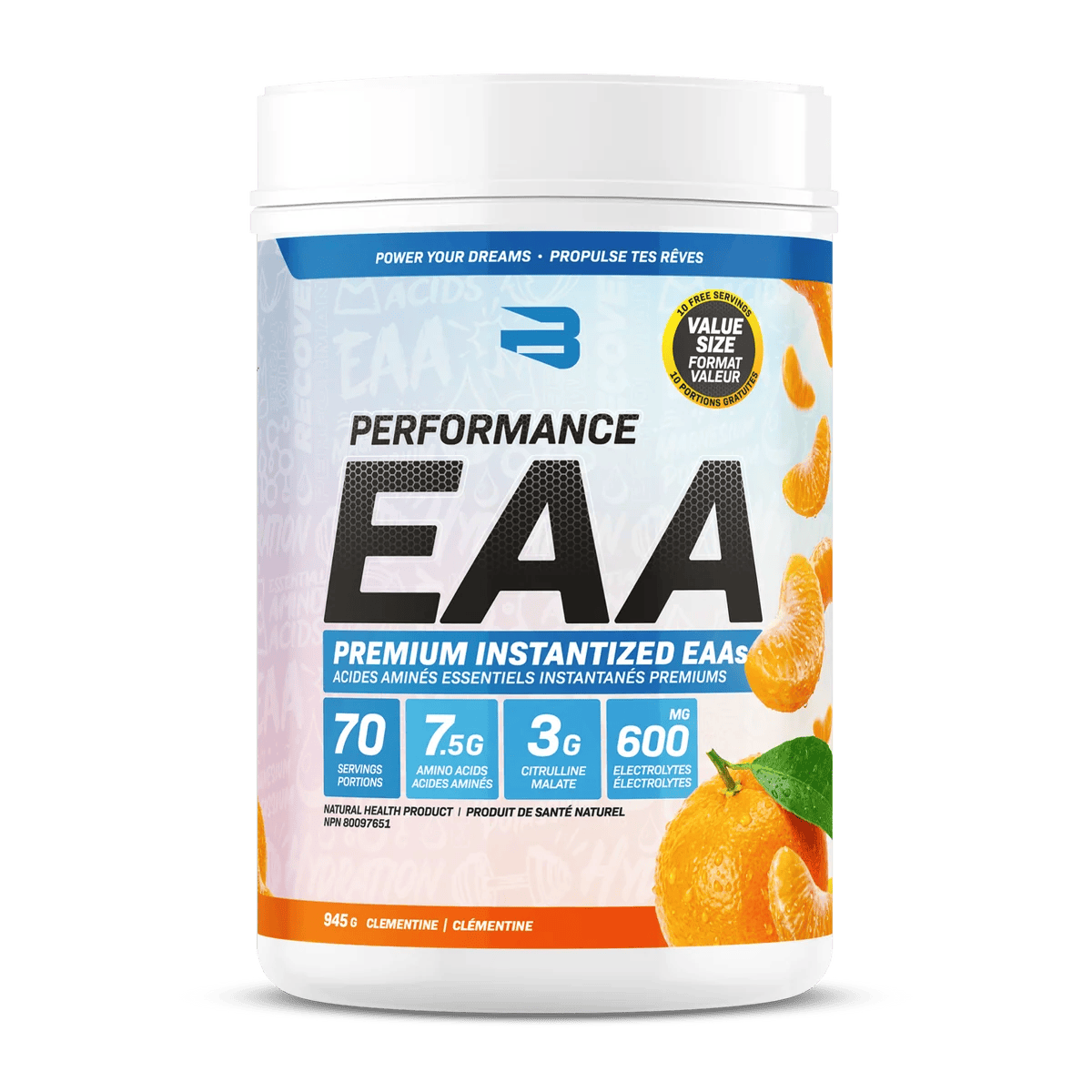 BELIEVE SUPPLEMENTS Suppléments Performance EAA (clémentine) 945g