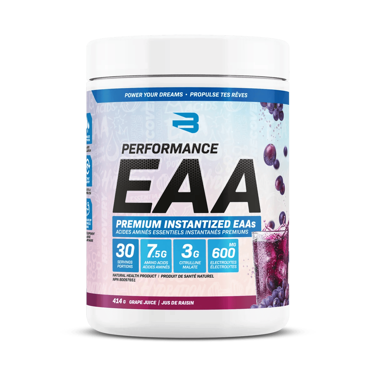 BELIEVE SUPPLEMENTS Suppléments Performance EAA (jus de raisin) 966g