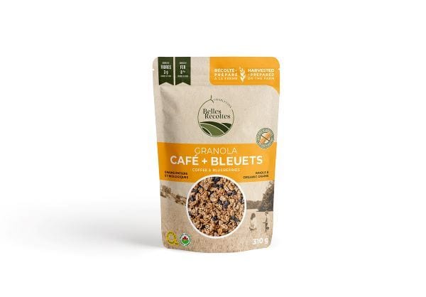 BELLES RÉCOLTES CHARLEVOIX Épicerie Granola café et bleuets bio 310g