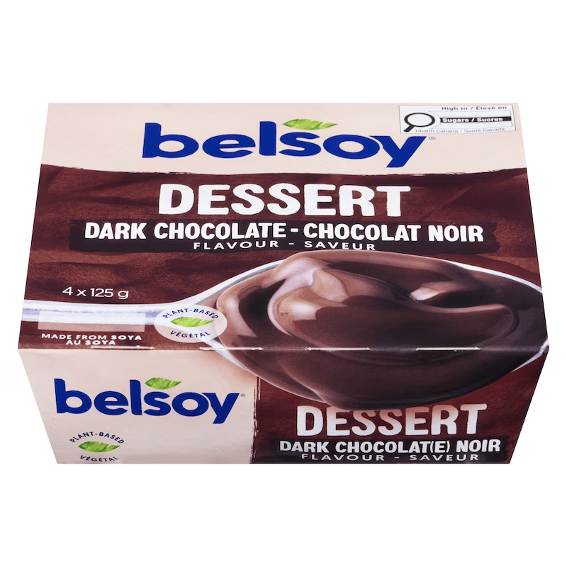 BELSOY Épicerie Pouding chocolat noir 4x125g