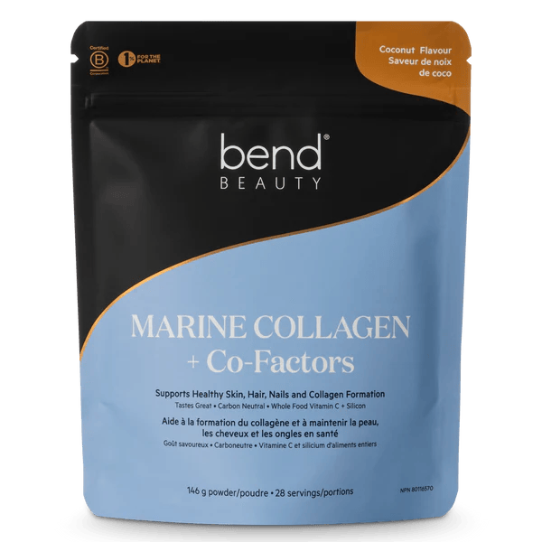 BEND BEAUTY Suppléments Collagène marin + cofacteur  (noix de coco) 146g
DATE DE PÉREMPTION : 30 NOVEMBRE 2026