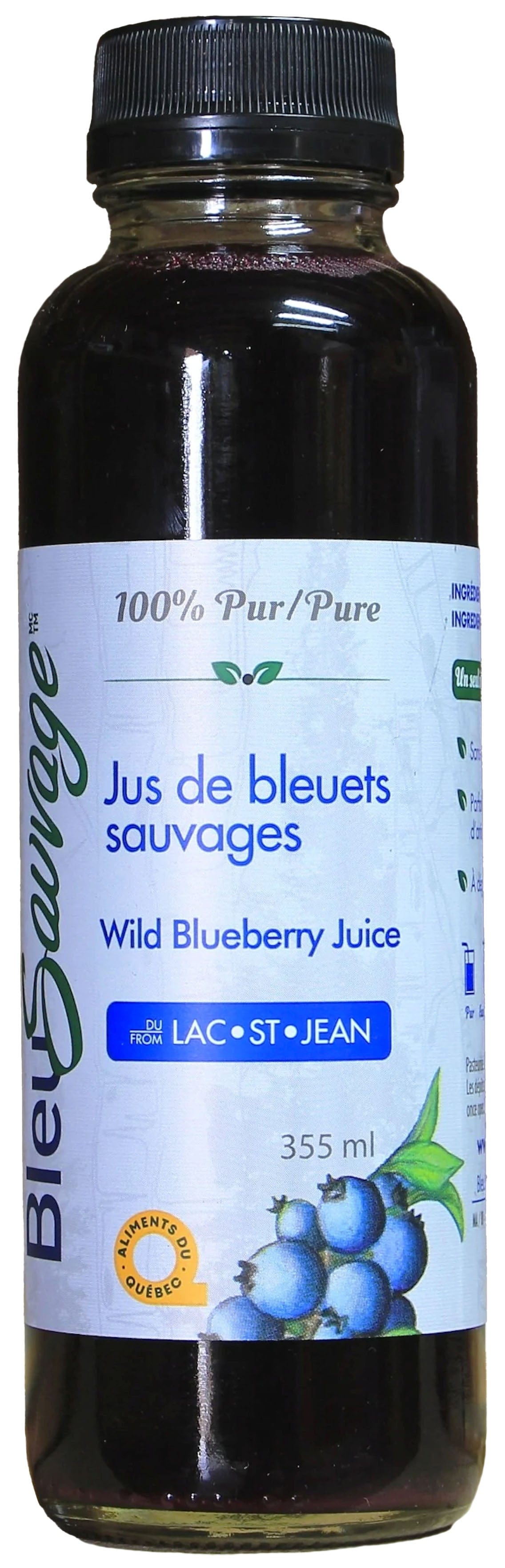 BLEU SAUVAGE Épicerie Jus de bleuets sauvages 355ml