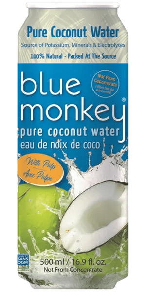 BLUE MONKEY Épicerie Eau de noix coco avec pulpe de coco 500ml
