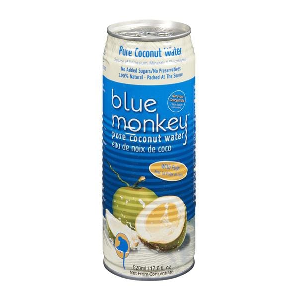 BLUE MONKEY Épicerie Eau de noix coco avec pulpe de coco 520ml