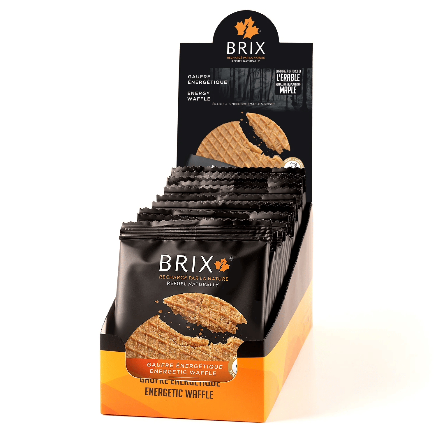 BRIX Suppléments Gaufres énergétiques (érable et gingembre) 24x30g