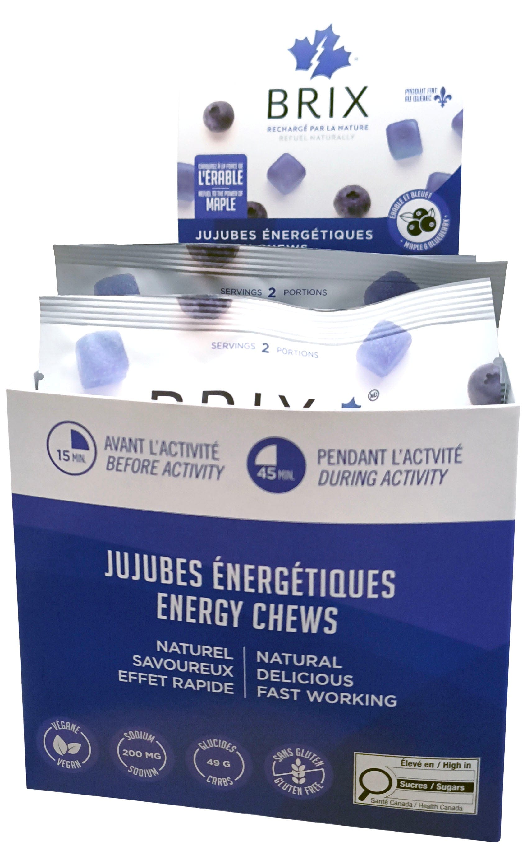 BRIX Suppléments Jujubes énergétiques (érable et bleuet) 12x59g