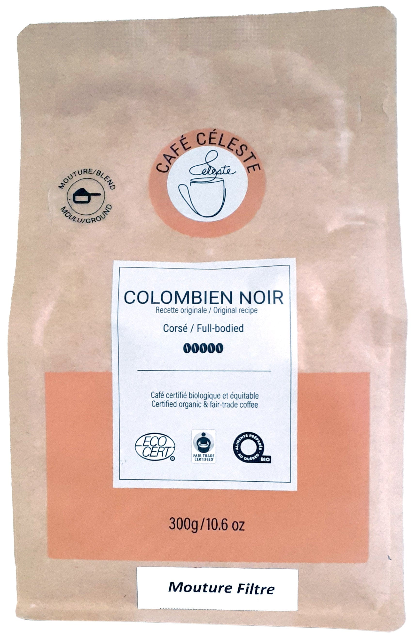 CAFÉ CÉLESTE Épicerie Café colombien noir corsé bio (filtre) 300g