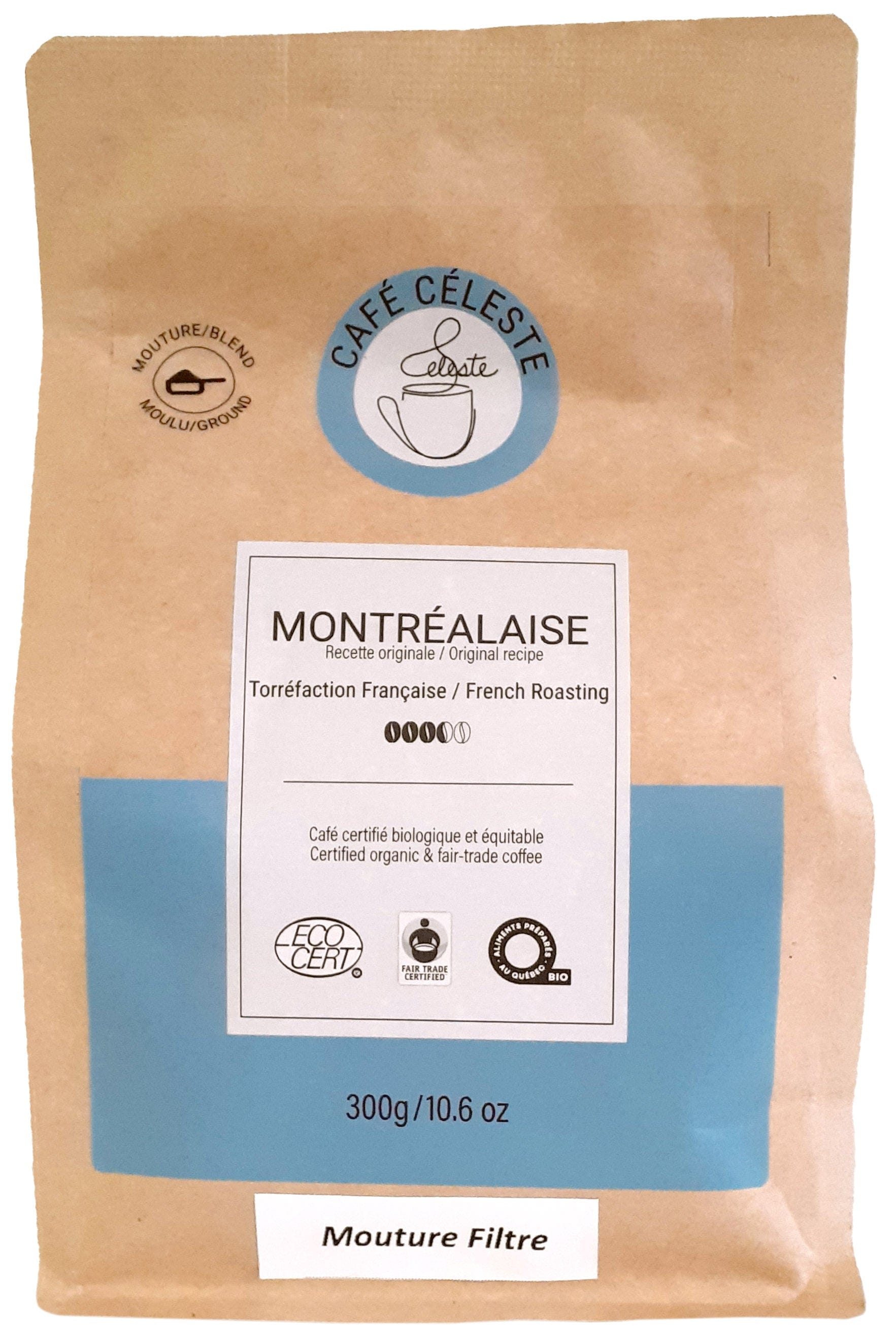 CAFÉ CÉLESTE Épicerie Café Montréalaise torréfaction française bio (filtre) 300g