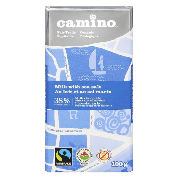 CAMINO Épicerie Chocolat au lait et sel marin bio 100g