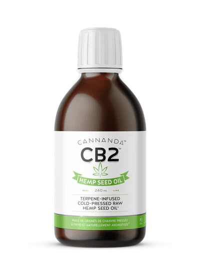 CANNANDA Suppléments Huile de chanvre CB2 infusée de terpènes de chanvre sans-saveur   240ml
