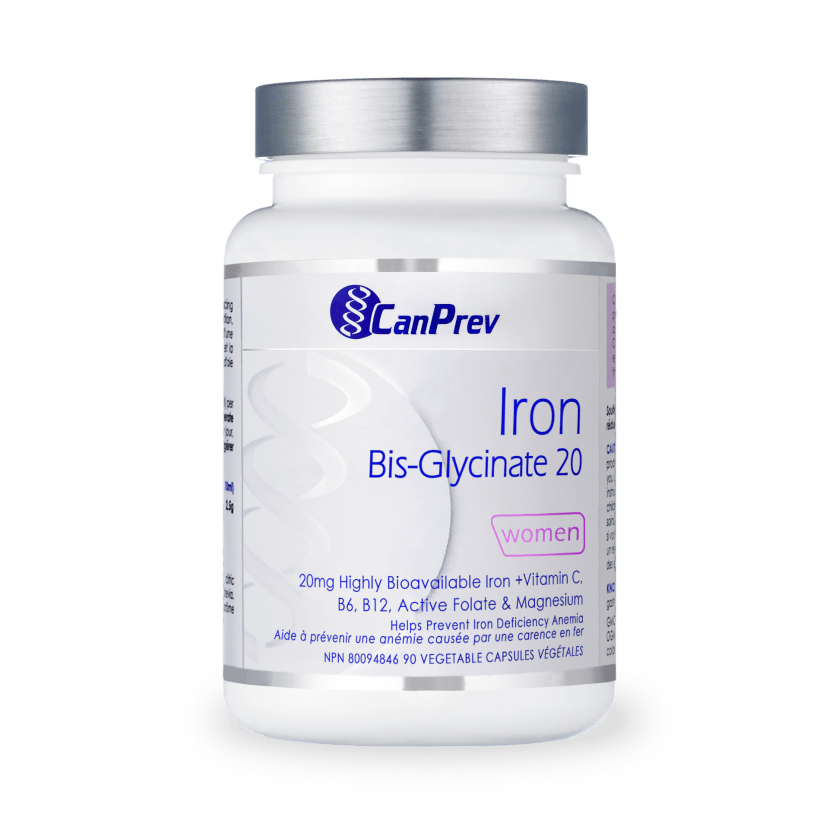 CANPREV Suppléments Iron bisglycinate 20 femme  90vcaps