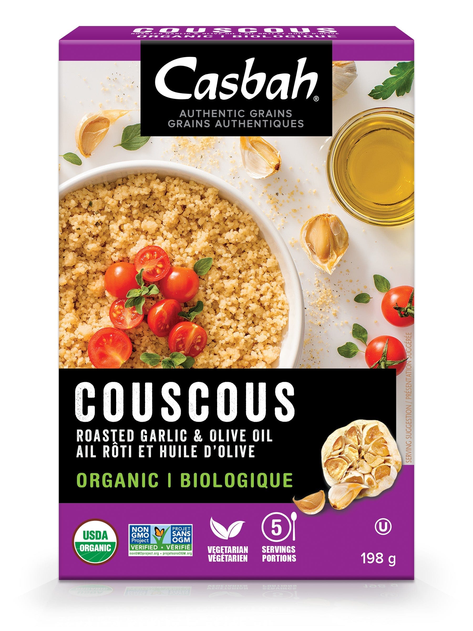 CASBAH Épicerie Couscous ail rôti et huile d'olive 198g
DATE DE PÉREMPTION : 27 JUILLET 2024