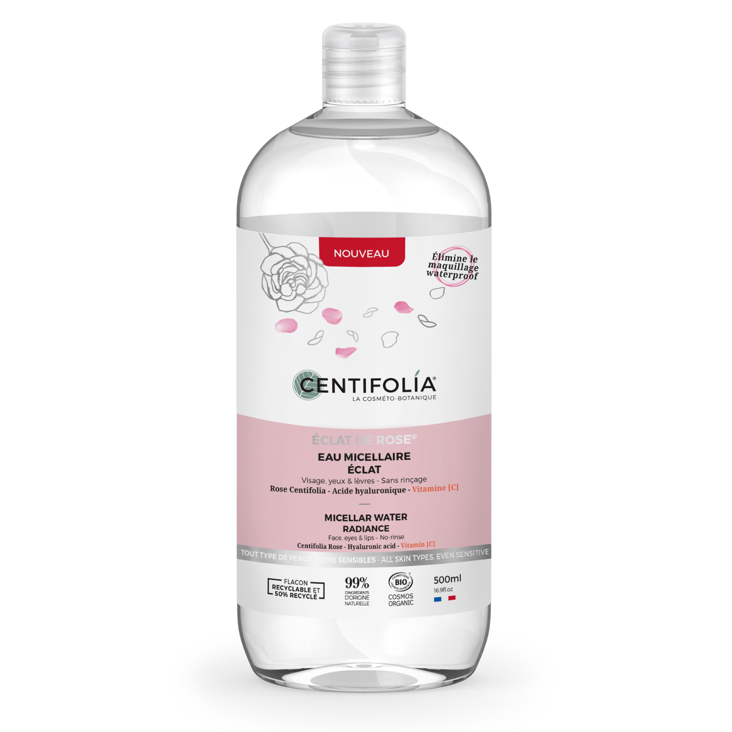CENTIFOLIA Soins & beauté Eau micellaire (tous types de peaux et sensible) 500ml