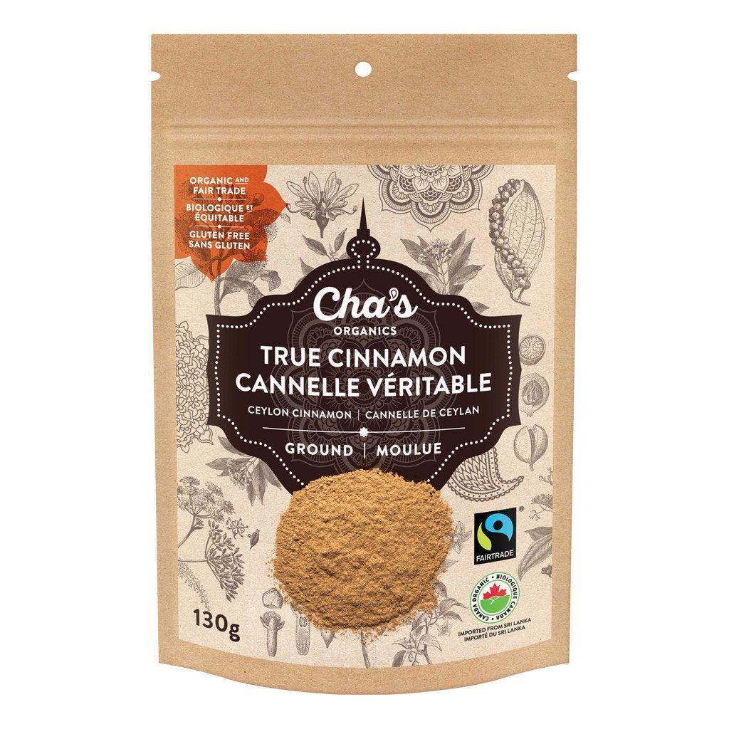 CHA'S ORGANIC Épicerie Cannelle de Ceylan véritable moulue bio 130g / Organic ground Ceylon cinnamon 130g