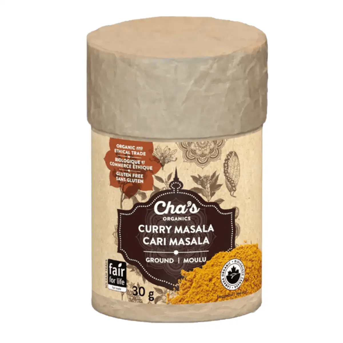CHA'S ORGANIC Épicerie Cari masala moulu bio 30g