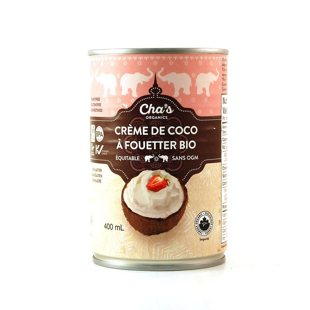 CHA'S ORGANIC Épicerie Crème de coco à  fouetter 400ml