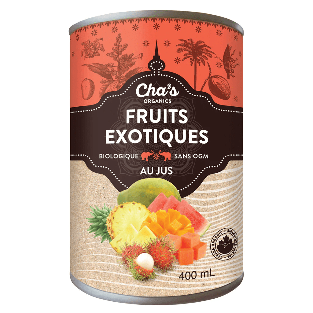 CHA'S ORGANIC Épicerie Fruits exotiques au jus bio 400ml