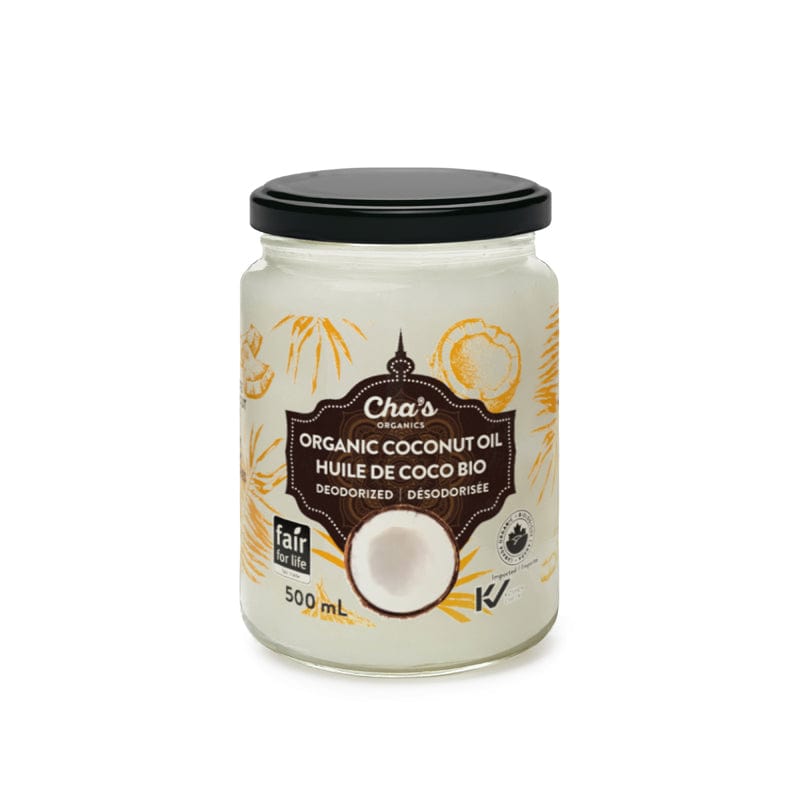 CHA'S ORGANIC Épicerie Huile de coco désodorisée bio 500ml