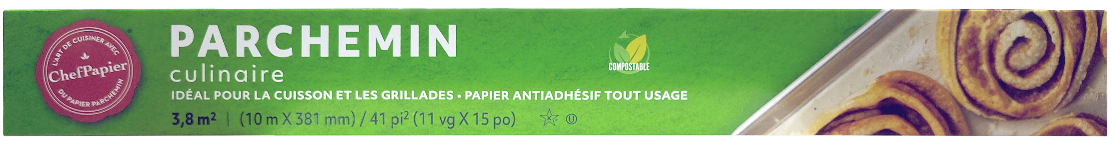 CHEFPAPIER Épicerie Papier parchemin culinaire (10mX381mm)