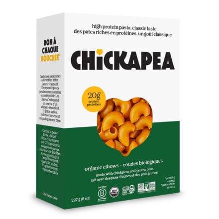 CHICKAPEA Épicerie Pâtes coudes pois chiches et pois jaunes bio 227g