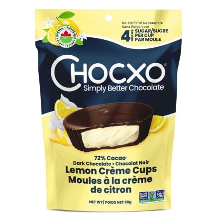 CHOCXO Épicerie Moules au chocolat 72% cacao à la crème de citron bio 7 morceaux individuels