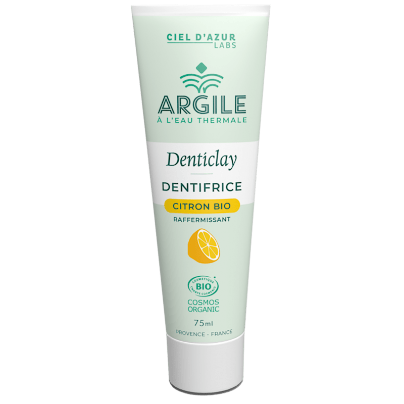 CIEL D'AZUR Soins & beauté Dentifrice à l'argile au citron bio (raffermissant)  75ml