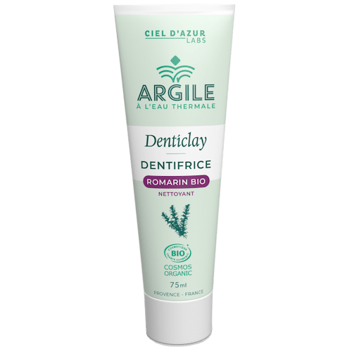 CIEL D'AZUR Soins & beauté Dentifrice à l'argile au romarin bio (nettoyant)  75ml