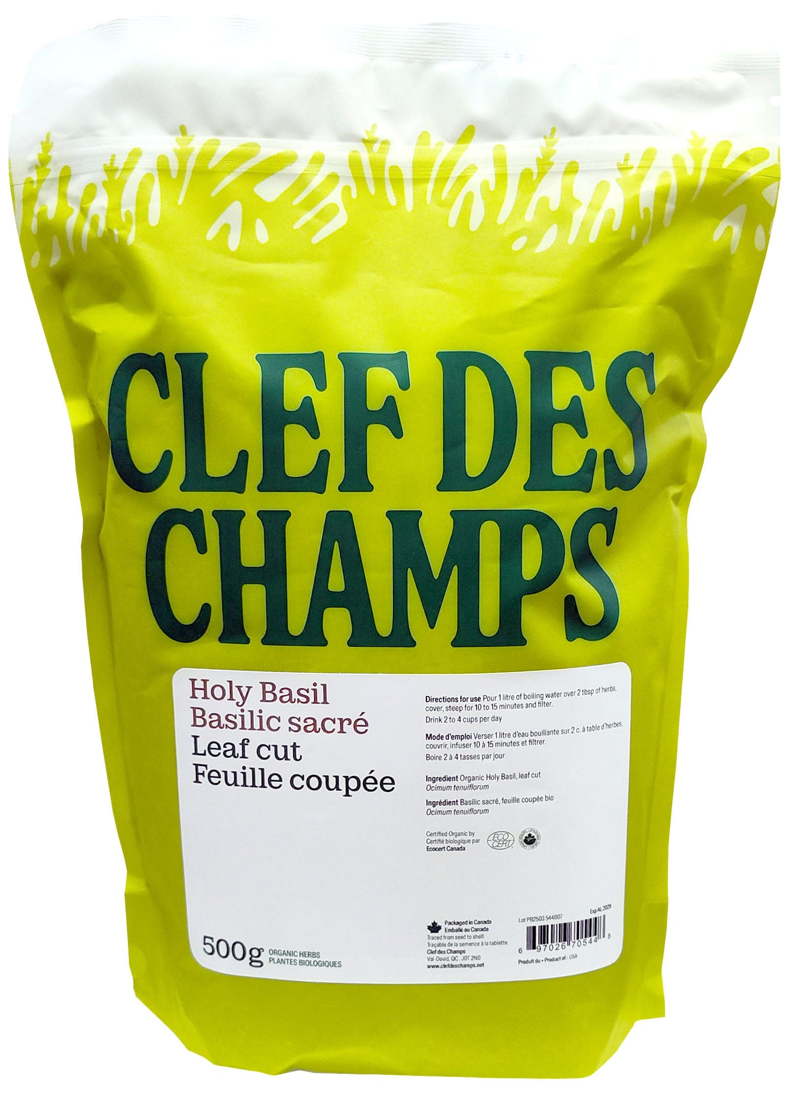 CLEF DES CHAMPS Suppléments Basilic sacré 500g